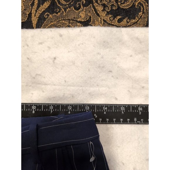 Lauren Ralph Lauren Petite Blue Striped Wool Crepe Ankle Dress Pants Size 2P NWT - Picture 8 of 10